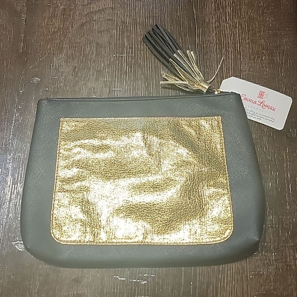 Emma Lomax Black and Gold Tassel Makeup Clutch Bag - Picture 5 of 16